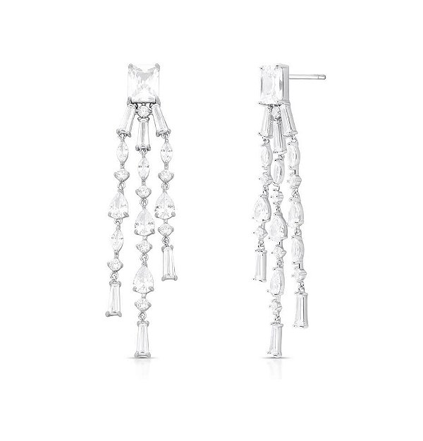 BRINCO BASE RETANGULAR COM TRÊS FILERAS EM PÊNDULO BANHADA A RÓDIO