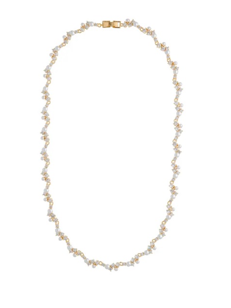 COLAR RIVIERA COM PÉROLAS E ZIRCÔNIAS BANHADA A OURO