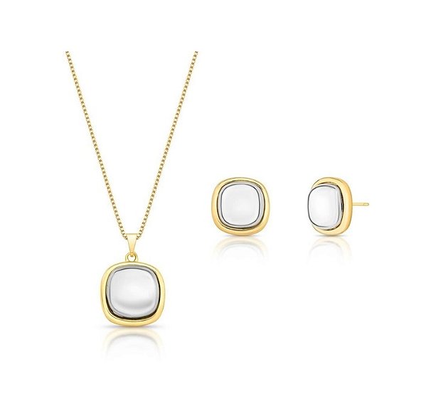 CONJUNTO QUADRADO EM DOIS TONS DE BANHO