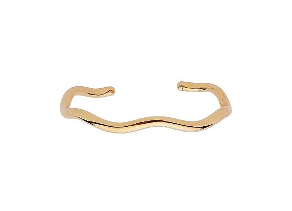 BRACELETE ORGÂNICO ABERTO BANHADO A OURO