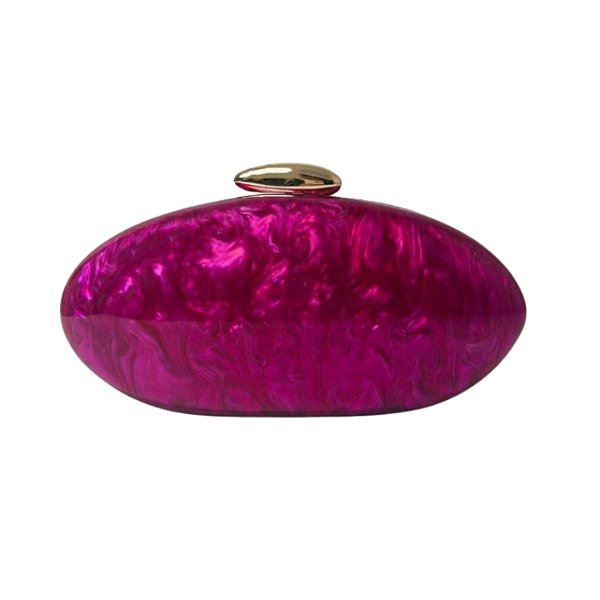 BOLSA MARMORIZADA FUCSIA EM ACRÍLICO COM ALÇA