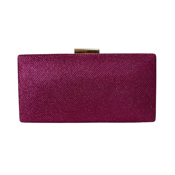 BOLSA DE FESTA RETANGULAR FUCSIA COM BRILHO