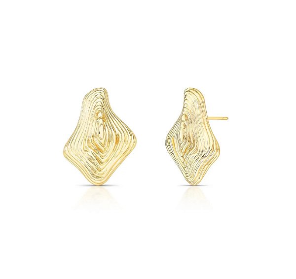 BRINCO ORGÂNICO TRABALHADO BANHADO A OURO