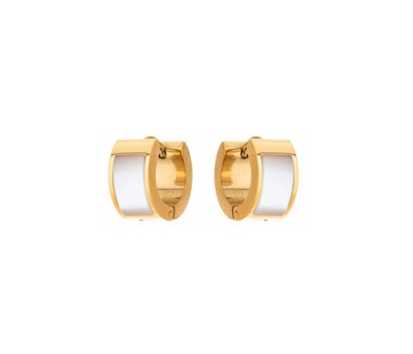 ARGOLA PEQUENA MADREPÉROLA EM AÇO