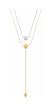 COLAR DUPLO ESFERAS DOIS TONS EM AÇO