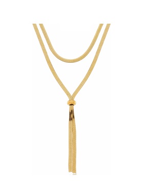 COLAR GRAVATINHA MALHA LAMINADA EM AÇO DOURADO