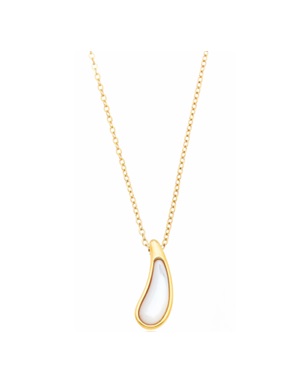 COLAR GOTA MADREPÉROLA EM AÇO DOURADO