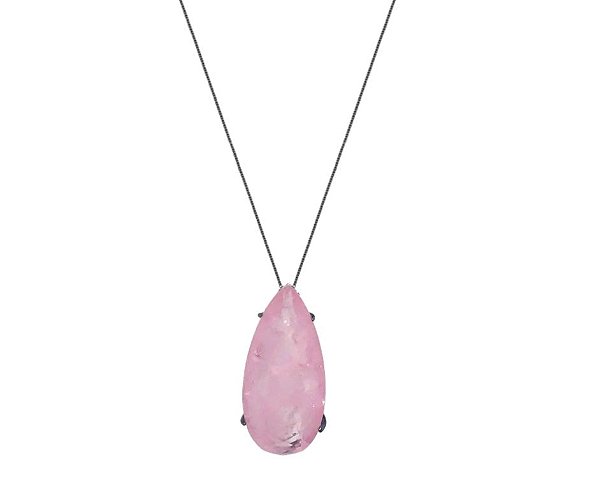 COLAR GOTA LIGHT PINK FUSION BANHADO A RÓDIO NEGRO