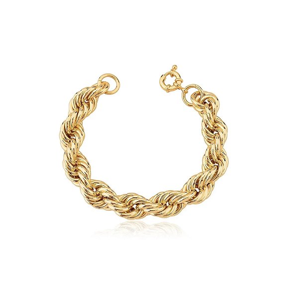 PULSEIRA CORDÃO BAIANO 14 MM BANHADO A OURO
