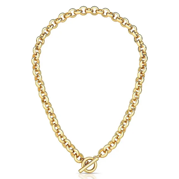 COLAR ELOS REDONDOS LISOS BANHADO A OURO