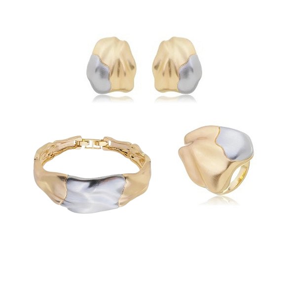 CONJUNTO MAXI ORGÂNICO ACETINADO COM DOIS TONS DE BANHO