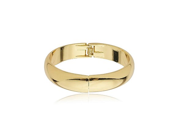 BRACELETE REDONDO LISO BANHADO A OURO
