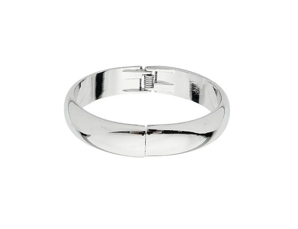 BRACELETE REDONDO LISO BANHADO A RÓDIO BRANCO