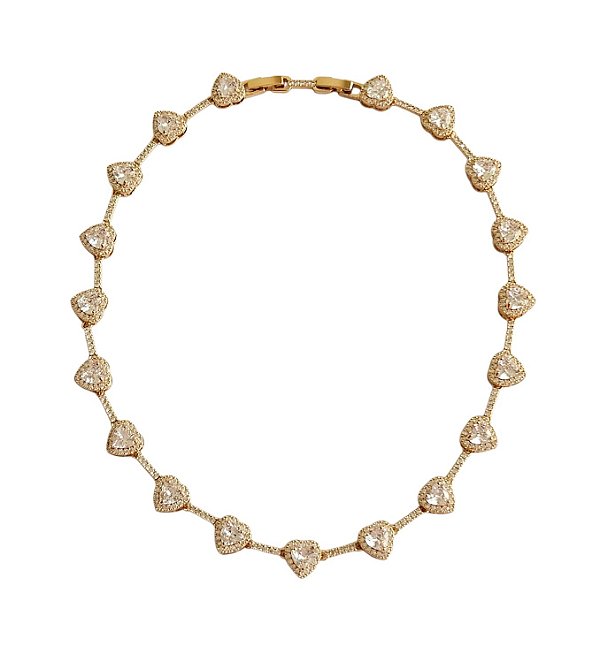 COLAR CORAÇÕES CRAVEJADOS BANHADO A OURO