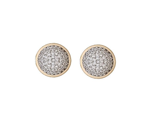 BRINCO REDONDO CRAVEJADO BANHADO A OURO