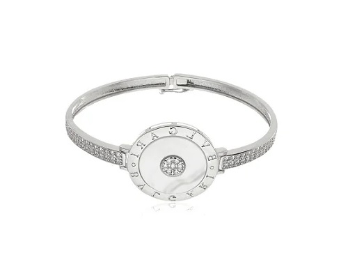 BRACELETE REDONDO EM MADREPÉROLA E ZIRCÔNIAS BANHADO A RÓDIO BRANCO