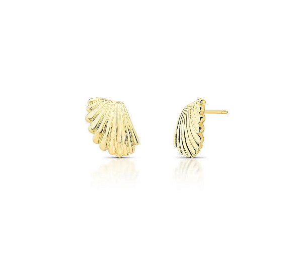 Brinco Asa Texturizado Banhado a Ouro