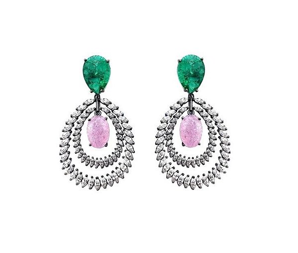 BRINCO LUXO CANDY COLORS BANHADO A RÓDIO NEGRO