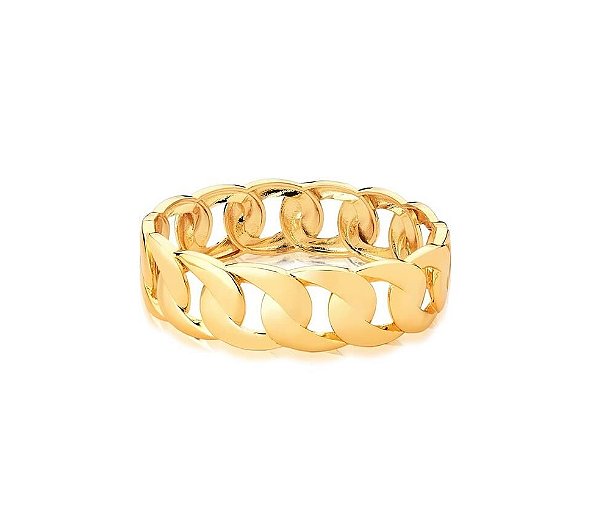 Bracelete Elos Lisos Banhado a Ouro