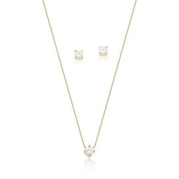 Conjunto Ponto de Luz P Banhado a Ouro