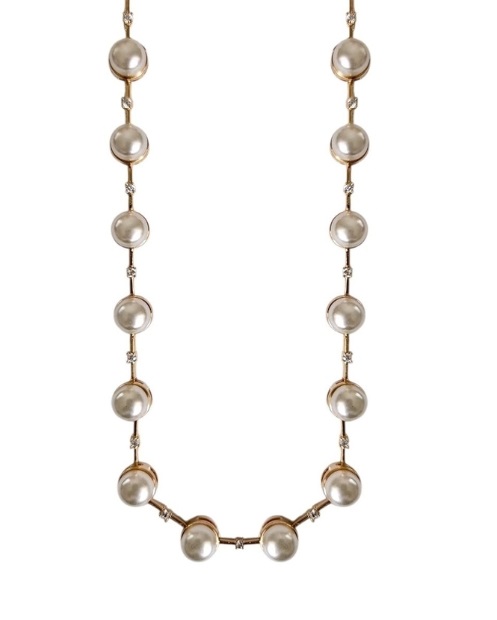 Choker em Pérolas com Pontos de Luz Banhado a Ouro