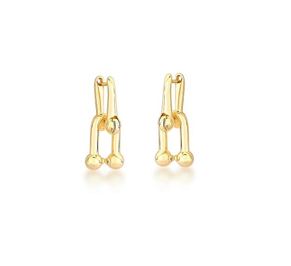 Argola Elos Thick Lisa Banhado a Ouro