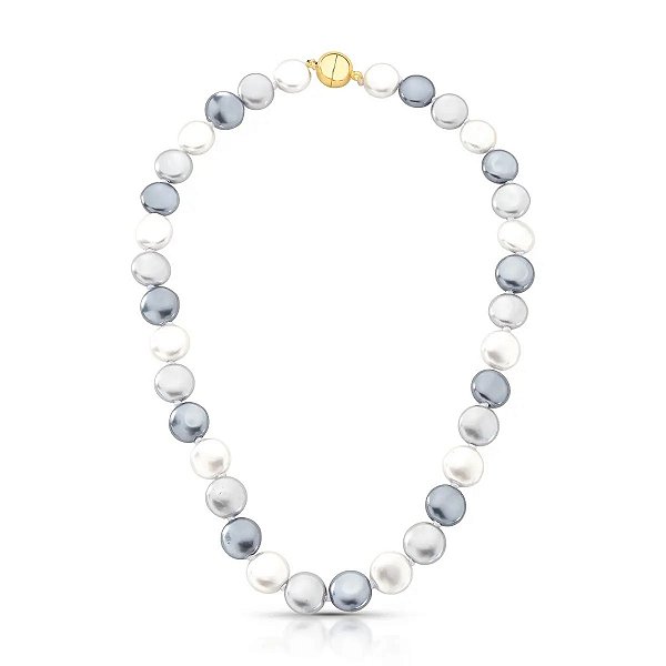 Colar com Pérolas Shell Multicolors Banhado a Ouro