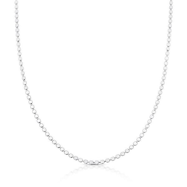 Colar Médio Bolinhas Lisas Banhado a Ródio Branco