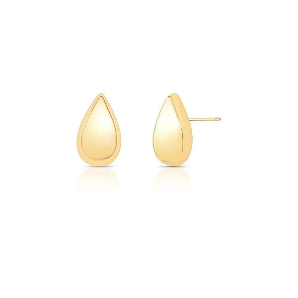 Brinco Gota Lisa Banhado a Ouro