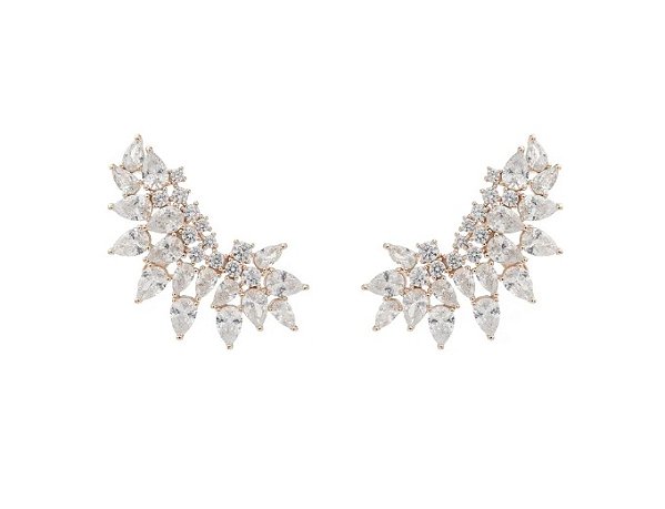 Brinco Ear Cuff Cravação Gota Banhado a Ouro