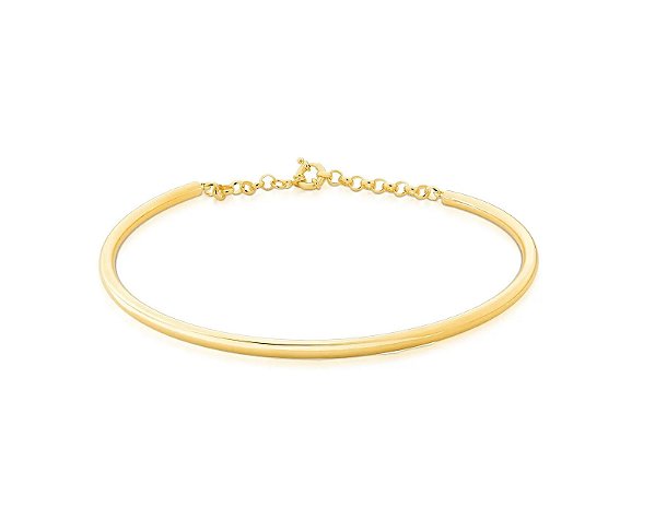 Colar Aro Liso Tubo Banhado a Ouro 18k
