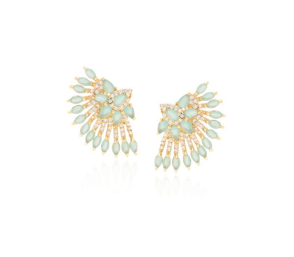 Brinco Ear Cuff Navetes Acqua Banhado a Ouro 18k
