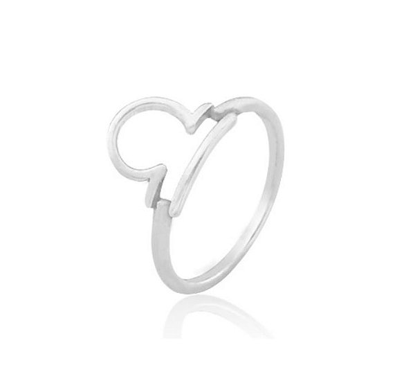 ANEL SIGNO DE LIBRA BANHADO A RÓDIO BRANCO