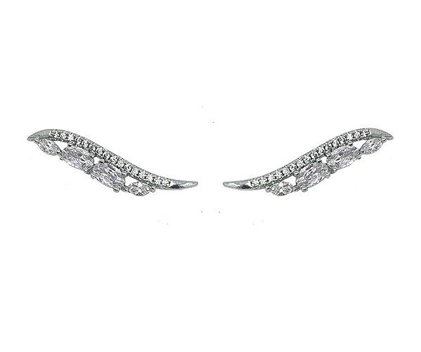 BRINCO EAR CUFF ASA COLORS BANHADO A RÓDIO BRANCO