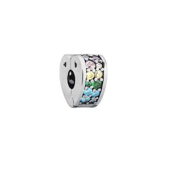 BERLOQUE TRAVA DE CORAÇÃO COM ZIRCÔNIAS COLORIDAS