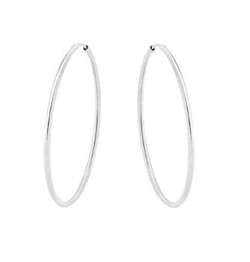 ARGOLA MAXI LISA BANHADA A RÓDIO BRANCO