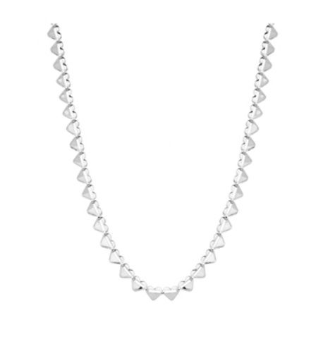 COLAR CORAÇÕES LISOS BANHADO A RÓDIO BRANCO