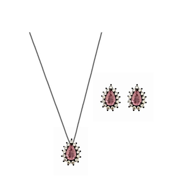 CONJUNTO GOTINHA LIGHT PINK COM CRAVAÇÃO LATERAL CRISTAL