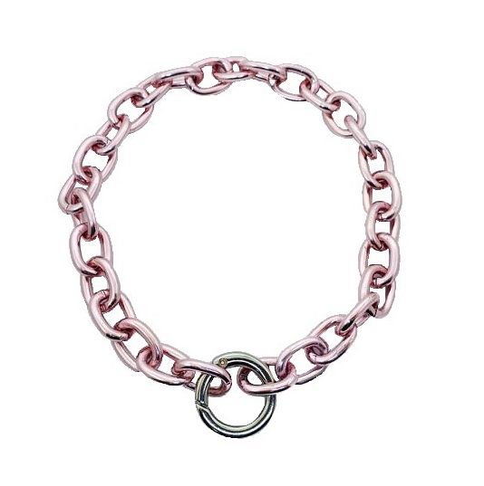 COLAR PINK CHAIN COM ELO CENTRAL EM RÓDIO