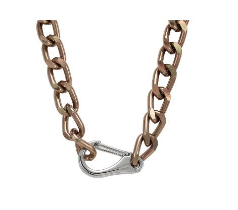 COLAR ELOS CHOCOLATE COM FECHO EM RÓDIO BRANCO