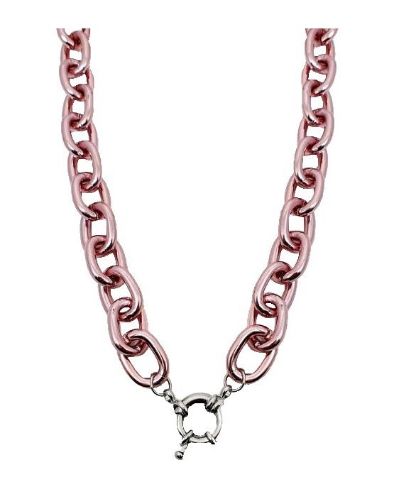 COLAR LONGO COM FECHO BÓIA BANHO PINK