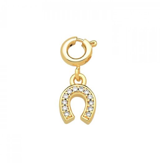 PINGENTE AVULSO FERRADURA CRAVEJADA BANHADO A OURO