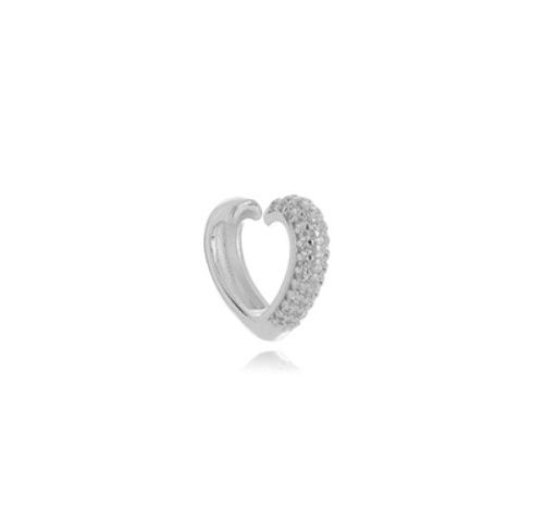 PIERCING CORAÇÃO CRAVEJADO EM RÓDIO BRANCO