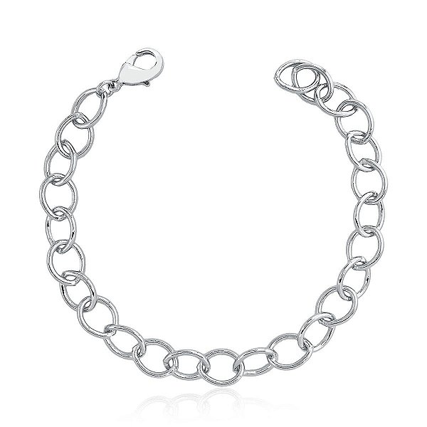 TORNOZELEIRA COM ELOS LISOS FOLHEADA A RÓDIO