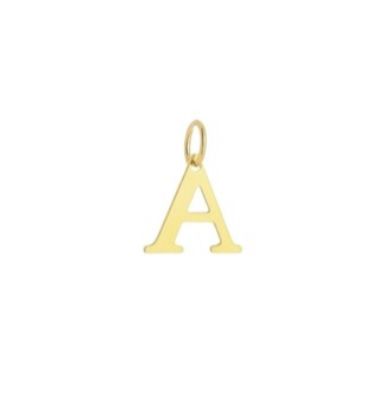 PINGENTE AVULSO MINI LETRA LISA BANHADA A OURO