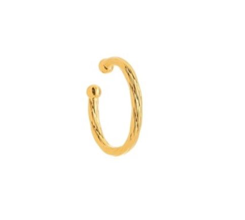 PIERCING UNITÁRIO EAR HOOK TRABALHADO BANHADO A OURO