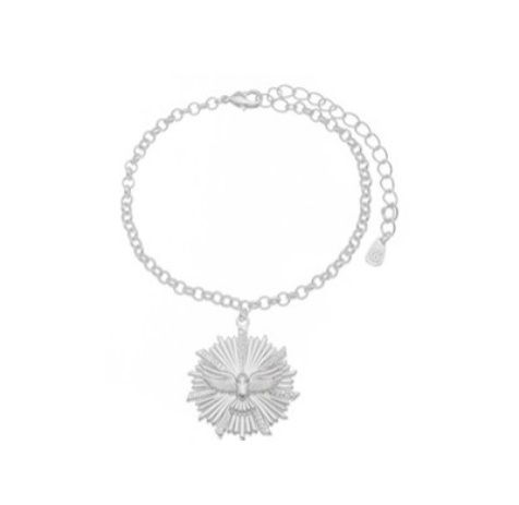 PULSEIRA EM ELO PORTUGUÊS COM PINGENTE DIVINO ESPÍRITO SANTO