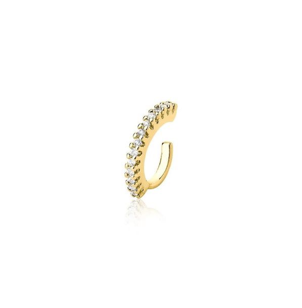 PIERCING UNITÁRIO COM UMA FILEIRA DE ZIRCÔNIAS BANHADO A OURO