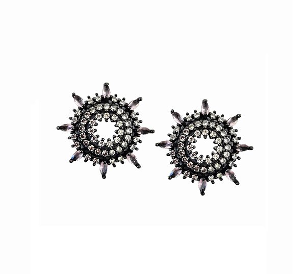 BRINCO MANDALA COM CRAVAÇÃO DE NAVETES KUNZITA