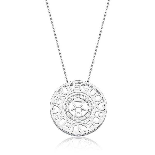 COLAR MENINO MANDALA "PROTEGIDO POR DEUS" BANHADO A RÓDIO